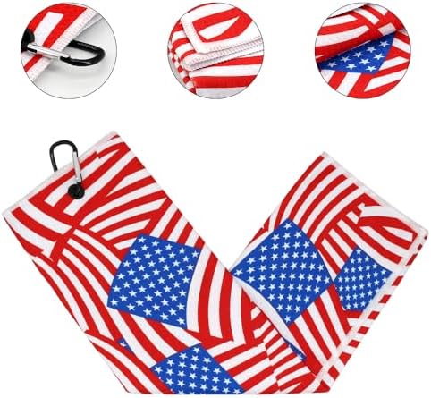 Flag and Eagle Microfiber Golf Towel Waffle Weave Towel - Image 4