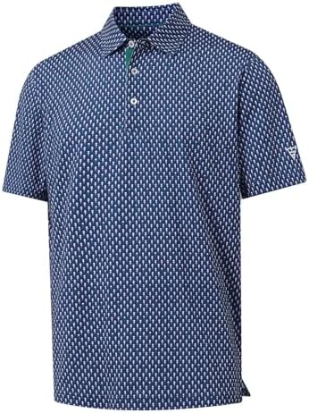 M MAELREG Mens Golf Shirt Short Sleeve Dry Fit Print Moisture Wicking by MAELREG