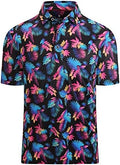 Alex Vando Mens Golf Shirt Moisture Wicking Print Performance Polo Shirt by AlexVando