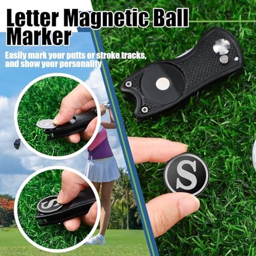 Golf Divot Repair Tool with Letter Ball Marker Custom Monogrammed Initial Green - Image 6