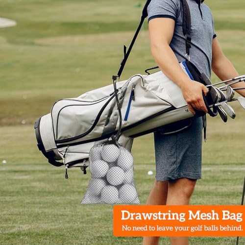 4 Pack 2 Sizes Golf Ball Bags Mesh Drawstring Bag Nylon Golf Ball Storage Bag - Image 4