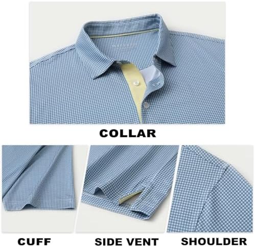 M MAELREG Mens Golf Shirt Short Sleeve Dry Fit Print Moisture Wicking - Image 5