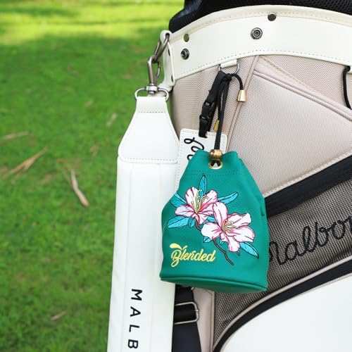 Golf Valuables Pouch, Bucket Waist Design Golf Pouch Bag Azalea Embroidery Tee - Image 6