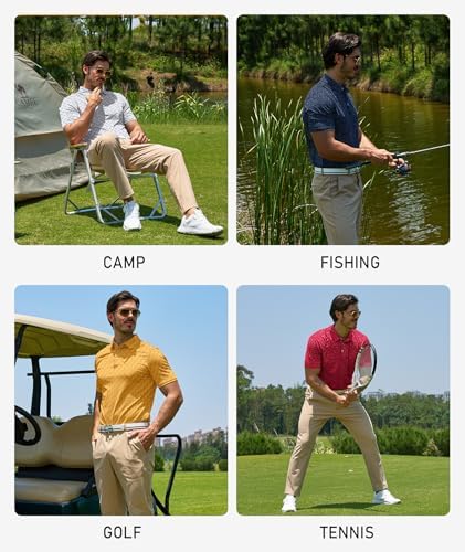 ZITY Mens Golf Polo Shirts Short Sleeve UPF 50+ Moisture Wicking Tshirt - Image 2
