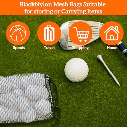 4 Pack 2 Sizes Golf Ball Bags Mesh Drawstring Bag Nylon Golf Ball Storage Bag - Image 3