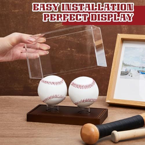 Weysat Baseball Display Case 2 in 1 Clear Cube Baseball Holder - Image 4