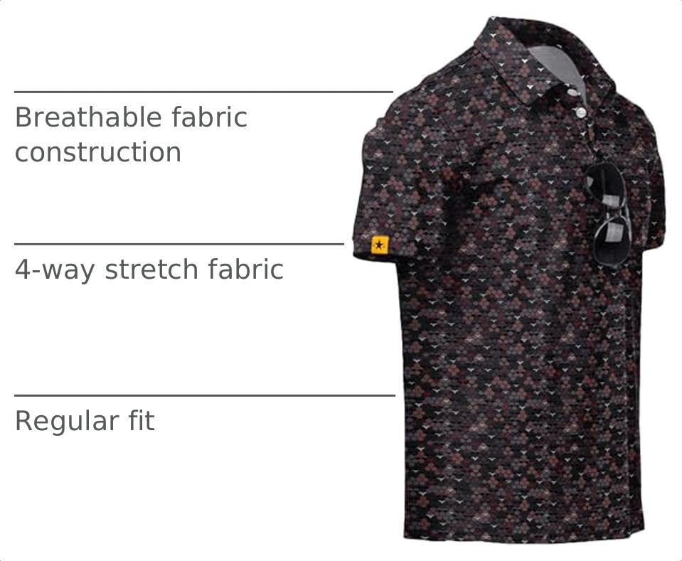 ZITY Mens Golf Polo Shirts Short Sleeve UPF 50+ Moisture Wicking Tshirt - Image 4