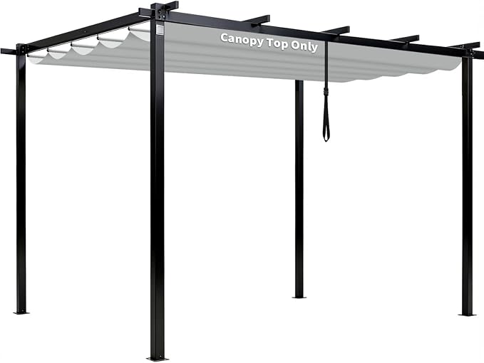 Mrsenloi 10 x 10 Pergola Shade Cover Replacement, Top Only, Retractable Sun by Mrsenloi