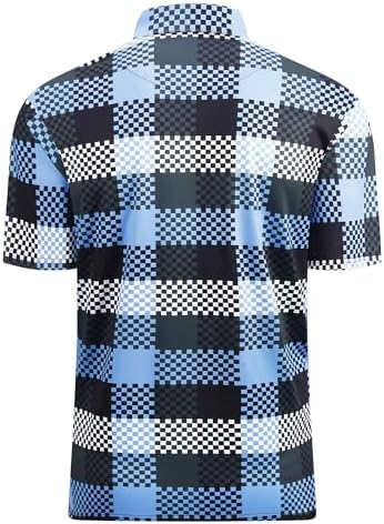 Alex Vando Mens Golf Shirt Moisture Wicking Print Performance Polo Shirt - Image 2