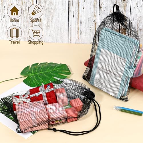 Sliverdew 10PCS Small Mesh Bags Drawstring Black Nylon Mesh Drawstring Bag Mini - Image 5