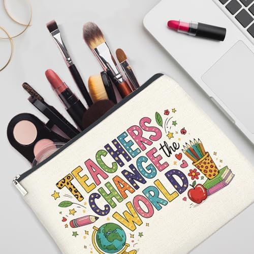 Teacher Gift Makeup Bag, Teacher Appreciation Cosmetic Pouch - Image 5