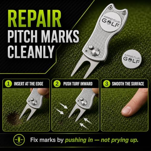 Golf Divot Repair Tool — 5-in-1 Golfing Ball Marker, Pitch Mark Repair - Image 6