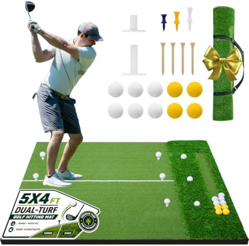 Neoaider Elite Dual-Turf Golf Hitting Mat, 5x4ft/6x4ft Golf Mat by Neoaider