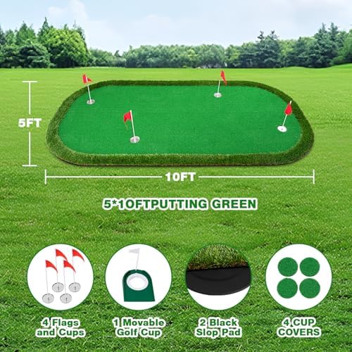Wekin Golf Putting Green Training Mat, 5x10ft Heavy Duty Artificial Turf Mat - Image 7