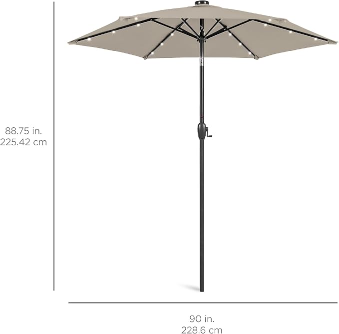 Best Choice Products 7.5ft Solar Umbrella LED Lighted Patio Umbrella, Table - Image 7
