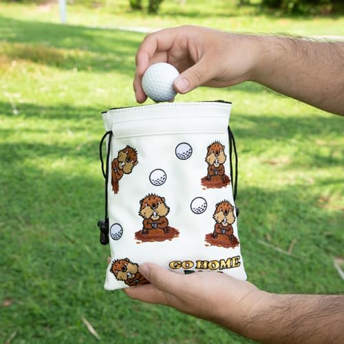 Valuables Pouch Funny Golf Ball Pouch Bag w/Drawstrings - Image 3