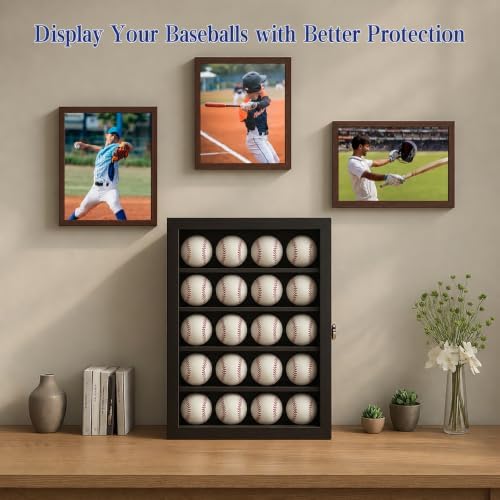 Baseball Display Case with 20 Stands Baseball Holder Display Shelf - Image 3