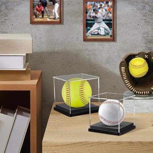 4PCS Softball Display Case Acrylic Clear Display Box Baseball Tennis Golf - Image 3