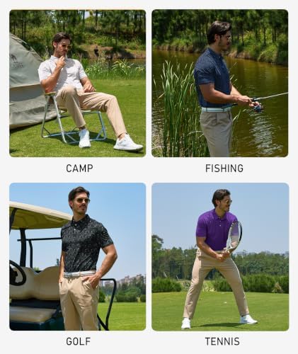ZITY Mens Golf Polo Shirts Short Sleeve UPF 50+ Moisture Wicking Tshirt - Image 2