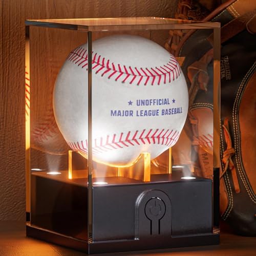 Leshein Baseball Display Case, LED Light Up Baseball Case Cube Holder by Leshein