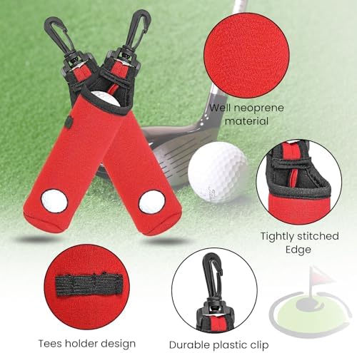 3 Packs Neoprene Golf Ball Tee Carry Bag Pouch - Image 3