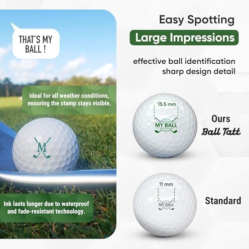 Golf Ball Stamp Personalized Monogram Initial Self-Inking Marker Quick Dry - Image 3