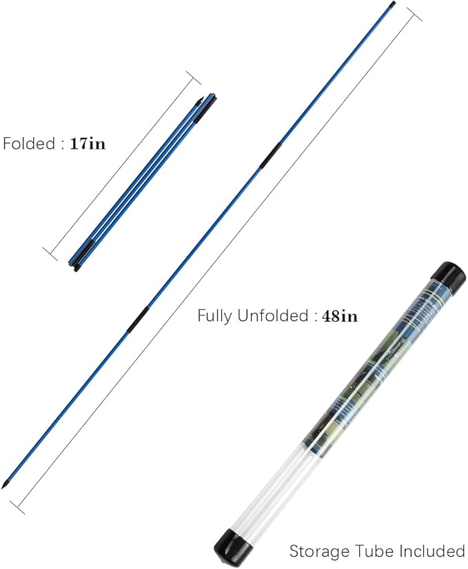 Rhino Valley Golf Alignment Sticks - 48" Collapsible Golf Practice Rods for Aiming, Putting, Full Swing Trainer, Posture Corrector with Clear Tube Case, Golf Training Equipment
