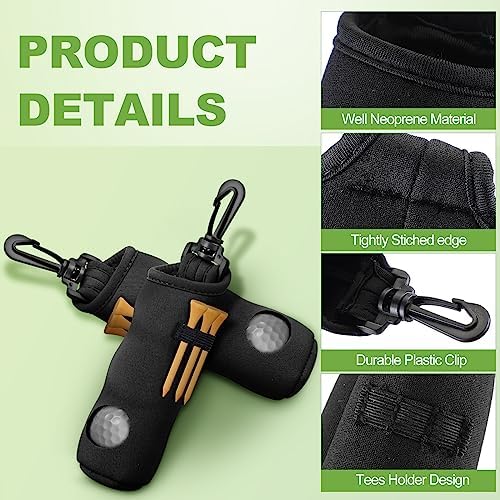 Chivao 4 Pcs Golf Ball Holder, Golf Tee Pouch - Image 3