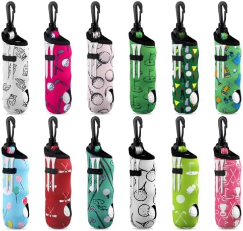 Bencailor 12 Pcs Golf Ball Tee Holder Neoprene Golf Ball Pouch Carry Bag by Bencailor
