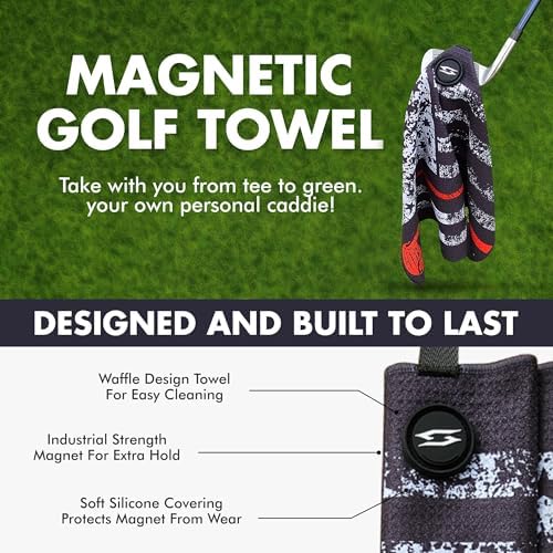 16x24 Magnetic Golf Towel Waffle Weave Ball Marker Included - Image 4