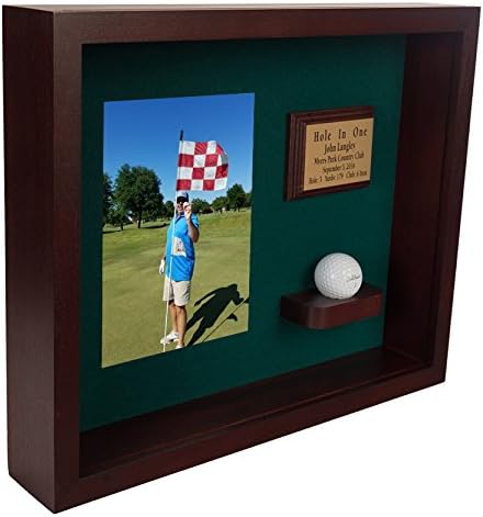 Hole in One Shadowbox and Golf Ball Display Case | Personalized Engraved Plate - Image 4