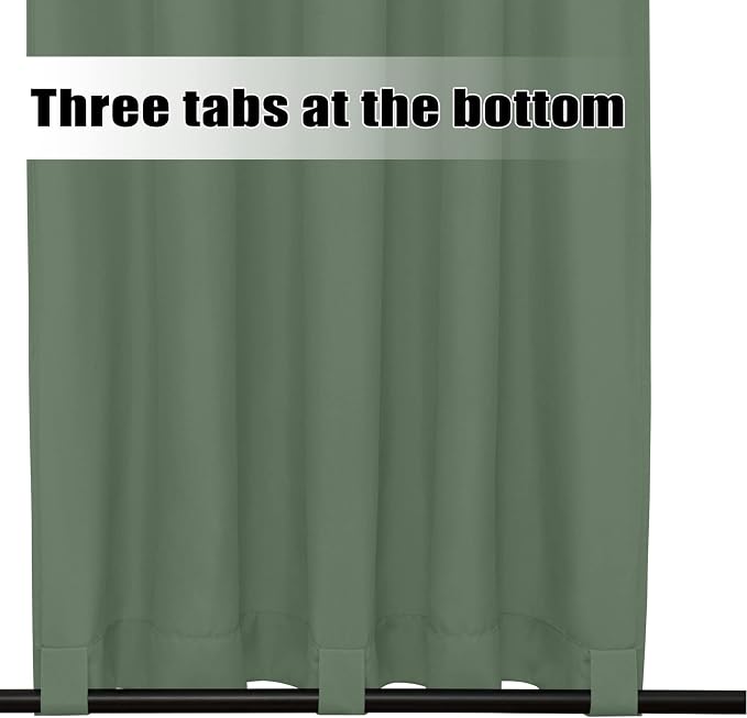 Easy-Going Outdoor Curtains for Patio 1 Panel, 54x120 inch, Sage Green | - Image 4