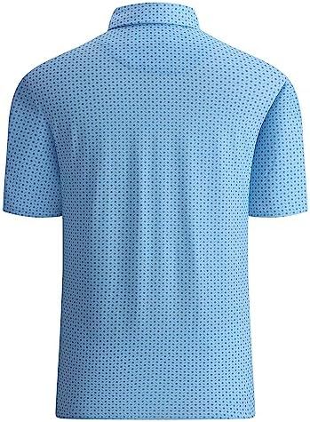 Alex Vando Mens Golf Shirt Moisture Wicking Print Performance Polo Shirt - Image 2