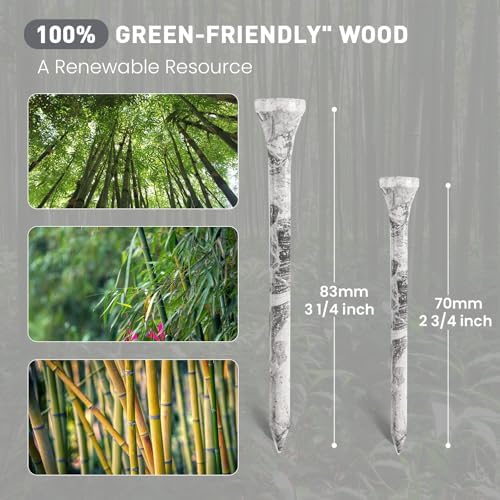 Amy Sport Golf Tees Wood 200 Pack Wooden Coloured - Image 3