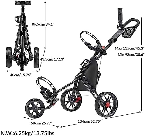 Caddytek CaddyLite 11.5 V3 Golf Push Cart - Image 2