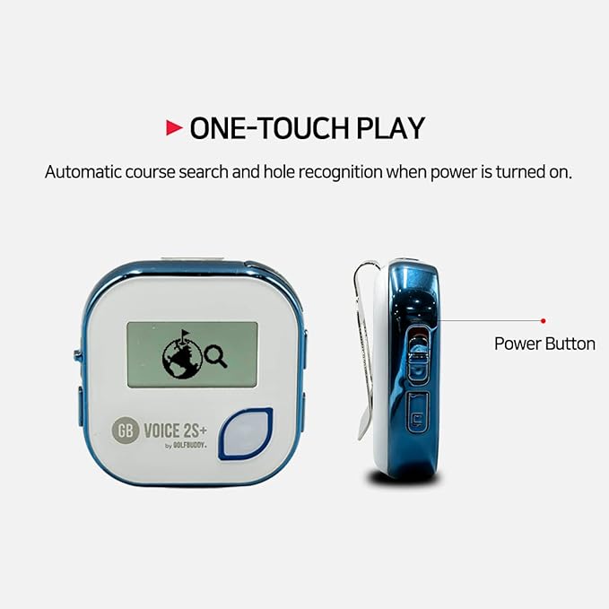 GolfBuddy Voice 2S+ Talking GPS Rangefinder Bundle with Official GolfBuddy Wristband – Audio Distance to Front/Center/Back, 18-Hour Battery, Preloaded Courses, Wearable Golf GPS Watch Conversion