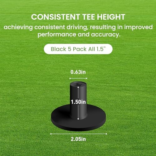 FINGER TEN Rubber Golf Tees for Mats Driving Range 5 Pack - Image 2