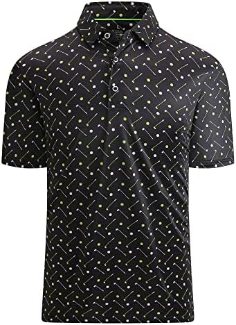 Alex Vando Mens Golf Shirt Moisture Wicking Print Performance Polo Shirt by AlexVando
