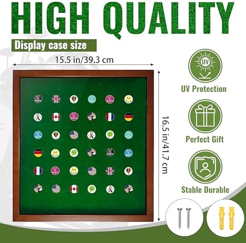 100 Golf Ball Marker Display Case Magnetic 15.5" W x 16.5" H Wall Mounted 98% - Image 2