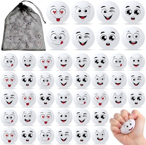 Syhood 48 Pcs Mini Golf Foam Ball 1.57 Inch Funny Face Foam Balls by Syhood