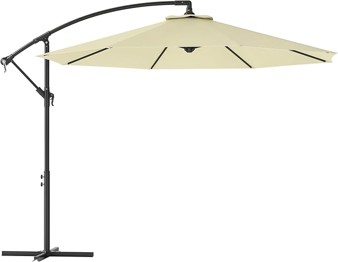 Outsunny 10' Cantilever Hanging Tilt Offset Patio Umbrella | UV & Water by Outsunny