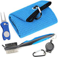 Mile High Life Microfiber Waffle Pattern Golf Towel | Club Groove Cleaner Brush by MileHighLife