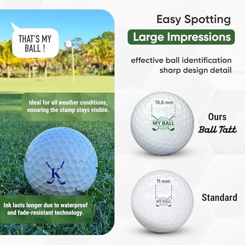 Golf Ball Stamp Personalized Monogram Initial Self-Inking Marker Quick Dry - Image 3