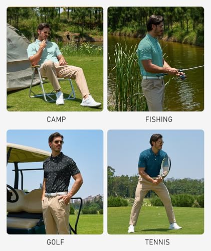 ZITY Mens Golf Polo Shirts Short Sleeve UPF 50+ Moisture Wicking Tshirt - Image 2
