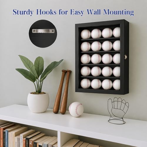 Baseball Display Case with 20 Stands Baseball Holder Display Shelf - Image 2