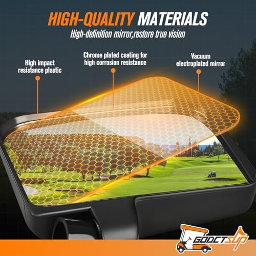 Golf Cart Mirrors, Universal Panoramic Golf Cart Rear View Mirror & No Drilling - Image 6