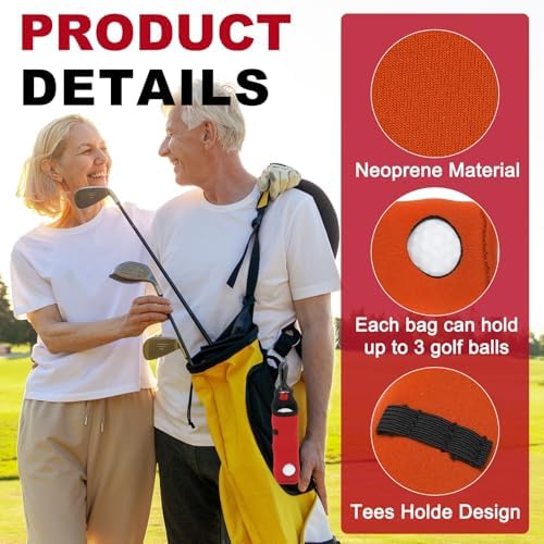 uxcell Golf Ball Carry Bag, Waist-Mounted Storage Bag Neoprene Golf Tee Holder - Image 3