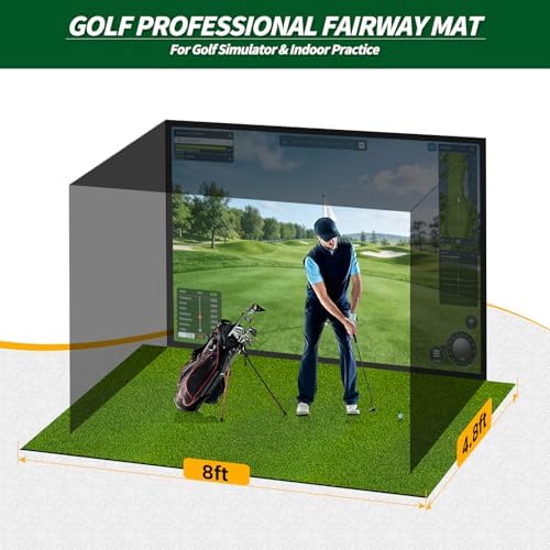 Golf Simulator Turf Mat, 0.6in Golf Practice Mat Artificial Grass Turf Lawn - Image 6