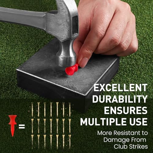 Castle Golf Tees 1 1/4" Short Tee Value 100 Pack, Unbreakable Plastic - Image 5