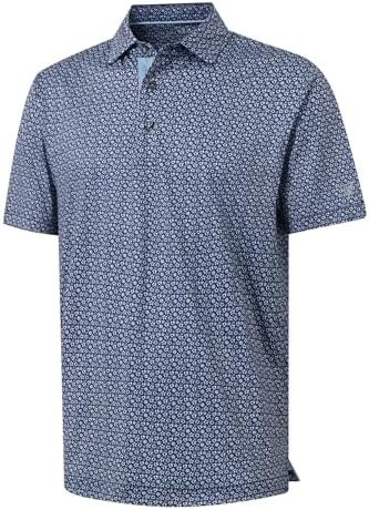 M MAELREG Mens Golf Shirt Short Sleeve Dry Fit Print Moisture Wicking by MAELREG